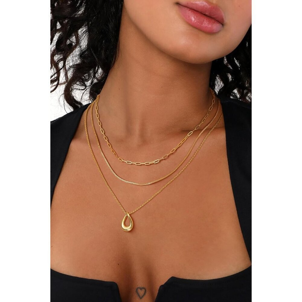 Christmas gift gold Style 04 plated layered necklaces women dainty choker set - Picture 4 of 7